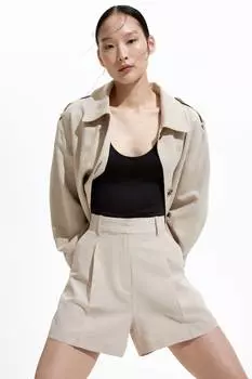 Шорты из льняной смеси H&M, бежевый