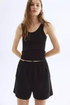 Шорты из льняной смеси H&M, черный