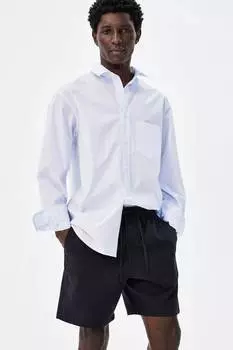 Шорты из льняной смеси, классического кроя H&M, синий