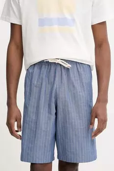 Шорты из льняной смеси короткие полы A.P.C., синий