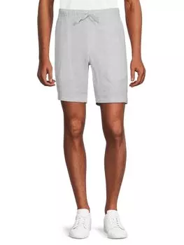 Шорты из льняной смеси с микрополосками на кулиске Saks Fifth Avenue, цвет Wolf Grey