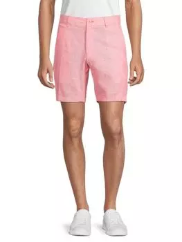 Шорты из льняной смеси с плоской передней частью Saks Fifth Avenue, коралл