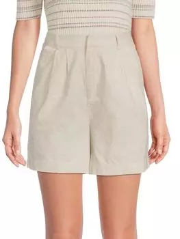 Шорты из льняной смеси с высокой посадкой Saks Fifth Avenue, цвет Natural Cream