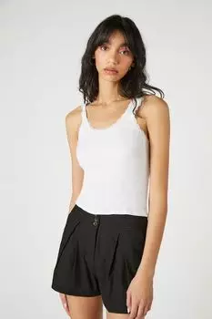 Шорты из льняной смеси с высокой посадкой Forever 21, черный