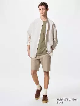 Шорты из льняной смеси Uniqlo, бежевый