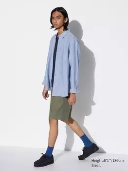 Шорты из льняной смеси Uniqlo, зеленый