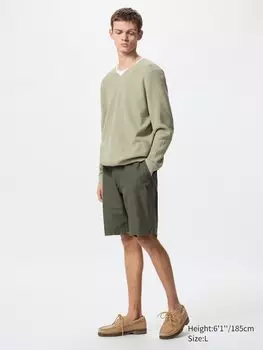 Шорты из льняной смеси Uniqlo, зеленый
