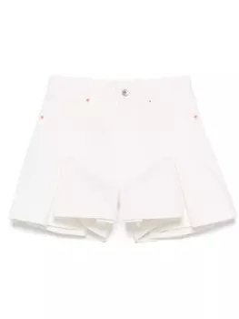 Шорты из микса джинсовой ткани sacai, белый