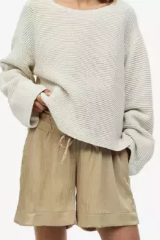 Шорты из мятой ткани H&M, бежевый