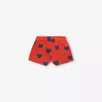 Шорты из органического хлопка с графическим принтом в виде сердец 1,5-11 лет Mini Rodini, красный