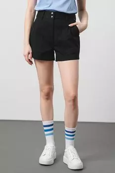 Шорты из органического хлопка с высокой талией Tommy Jeans, черный