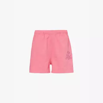 Шорты из органического хлопкового джерси с вышитым логотипом Adanola, розовый