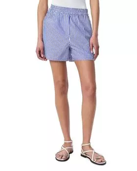 Шорты из поплина Emma в полоску rag & bone, синий