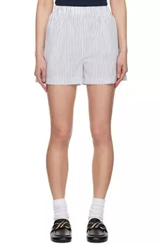 Шорты из поплина «SRC» белого и зеленого цвета Sporty & Rich