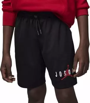 Шорты из сетчатой ткани с графическим рисунком Nike для мальчиков Jordan Essentials, черный