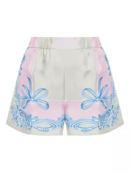 Шорты из шелка Versace, серый