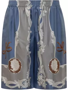 Шорты из шелка Versace, синий