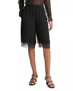 Шорты из шифона со средней посадкой Vince, черный