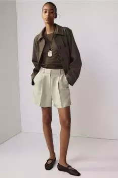 Шорты из смеси льна H&M, зеленый