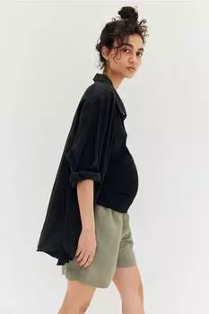 Шорты из смеси льна H&M, зеленый