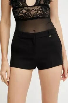 Шорты из смеси шерсти Elisabetta Franchi, черный