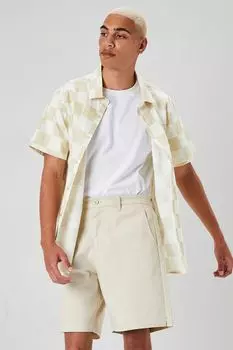 Шорты из смесового хлопка с карманами Forever 21, хаки