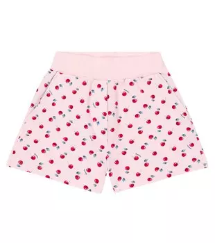 Шорты из смесового хлопка с принтом Monnalisa, розовый