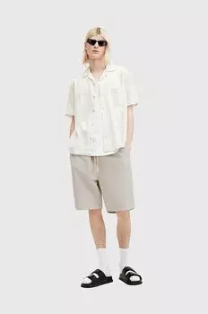 Шорты из смесового льна AllSaints, бежевый
