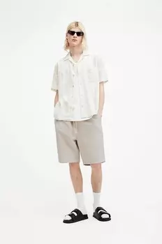 Шорты из смесового льна AllSaints HANBURY, бежевый