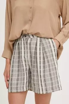 Шорты из смесового льна Answear Lab, бежевый