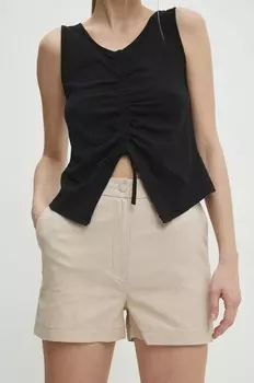 Шорты из смесового льна Answear Lab, бежевый