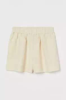 Шорты из смесового льна H&amp;M, сливочный
