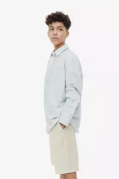 Шорты из смесового льна H&M, бежевый