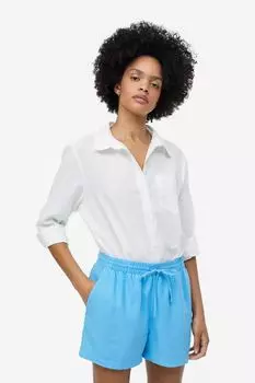 Шорты из смесового льна H&M, синий