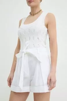 Шорты из смесового льна Pinko, белый