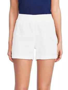 Шорты из смесового льна со сборками Saks Fifth Avenue, белый