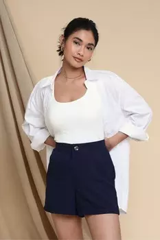 Шорты из смесового льна Threadbare, синий