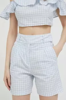 Шорты из смесового льна United Colors of Benetton, синий