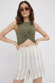 Шорты из смесового льна Vero Moda, бежевый