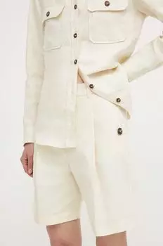 Шорты из смесового льна Weekend Max Mara, бежевый