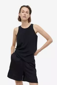Шорты из смесового шелка H&M, черный