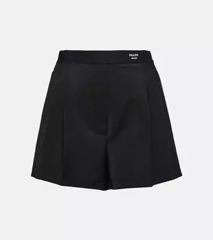 Шорты из смесовой шерсти Prada, черный