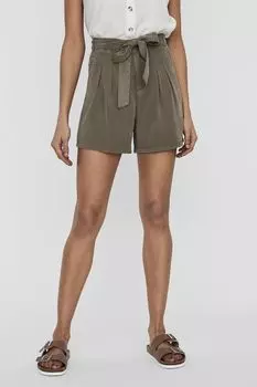 Шорты из тенселя с завязкой на талии Vero Moda, серый