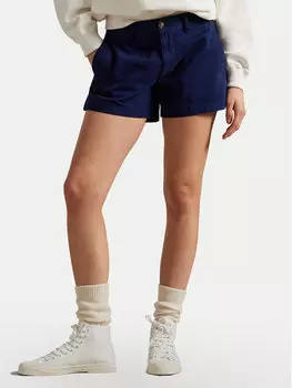 Шорты из ткани прямого покроя 211963798004 Polo Ralph Lauren, синий