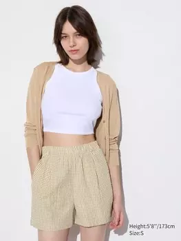 Шорты из ткани Uniqlo, цвет 32 бежевый