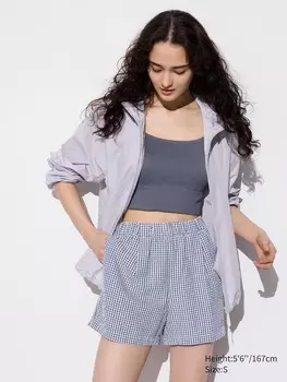 Шорты из ткани Uniqlo, цвет 66 синий