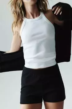 Шорты из трикотажа букле H&M, черный