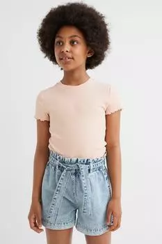 Шорты из твила с поясом H&amp;M