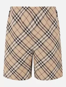 Шорты из твила в клетку Burberry, коричневый