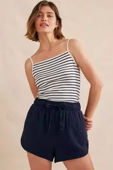 Шорты из воздушной ткани с завязкой на талии Boden, синий